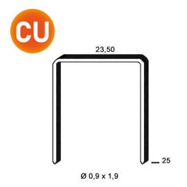 10 000 Agrafes Cuivrées Jk590-25 - 23.5x25x0.9x1.9 mm - D-Work