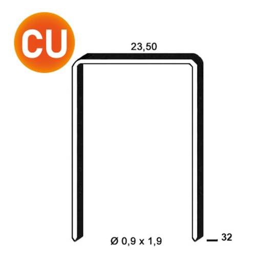 10 000 Agrafes Cuivrées Jk590-32 - 23.5x32x0.9x1.9 mm - D-Work