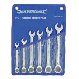 Clés Mixtes à Cliquet et à Tête Droite - Lot de 6, 8 à 17 mm - Outils Pratiques et Efficaces - Silverline