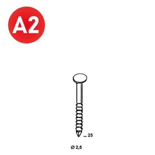 3 600 Pointes Annelées Inox A2 16° (Coil) - 2.5x25 mm - D-Work