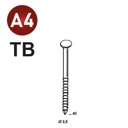 7 200 Pointes Annelées Inox A4 Tête Bombée 16° (Coil) - 2.5x40 mm - D-Work
