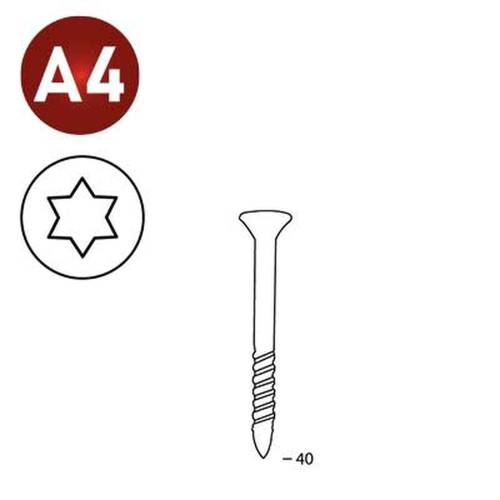 2000 Scrail 25/28 x40 – Inox A4, Norme TX15 – Fixation Sécurisée et Durable - ALSAFIX