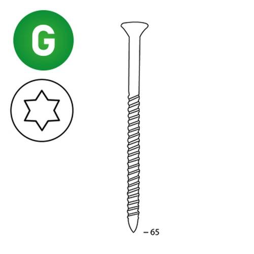 Scrail 2000 Vis Galvanisées Torx 16° – 28/32 x 65 mm – Résistantes et Durables – Alsafix - ALSAFIX