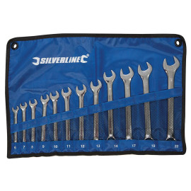 Clés Mixtes 12 pcs 6 - 22 mm – Ensemble Complet pour Réparation – Outils Pratiques et Durables - Silverline