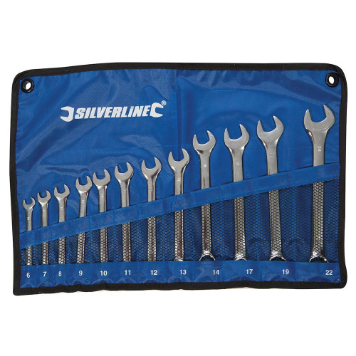 Clés Mixtes 12 pcs 6 - 22 mm – Ensemble Complet pour Réparation – Outils Pratiques et Durables - Silverline