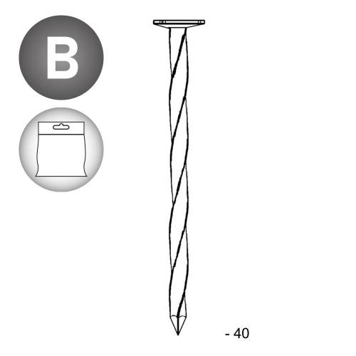 Pointe Carrée Torsadée 2,2 x 40 mm – Tête Plate, 1 kg – Fixation Sécurisée et Durable - ALSAFIX