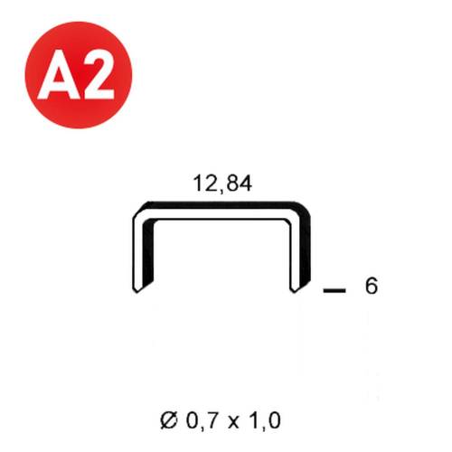 10 000 Agrafes Aluminium A-06 Inox A2 (304) - 12.84x6x0.7x1 mm - D-Work
