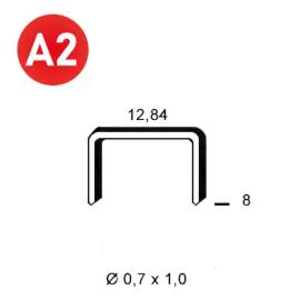 10 000 Agrafes Aluminium A-08 Inox A2 (304) - 12.84x8x0.7x1 mm - D-Work