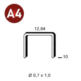10 000 Agrafes Aluminium A-10 - Inox A4 (316) - 12.84x10x0.7x1 mm - D-Work