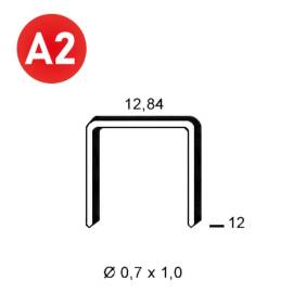10 000 Agrafes Aluminium A-12 Inox A2 (304) - 12.84x12x0.7x1 mm - D-Work