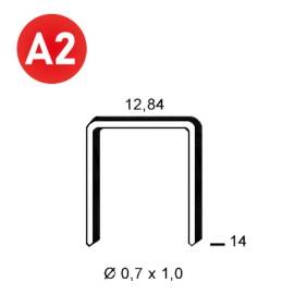 10 000 Agrafes A-14 Inox A2 (304) - 12.84x14x0.7x1 mm - D-Work