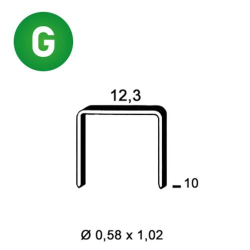 10 000 Agrafes Galvanisées Ad-10 - 12.3x10x0.58x1.02 mm - D-Work