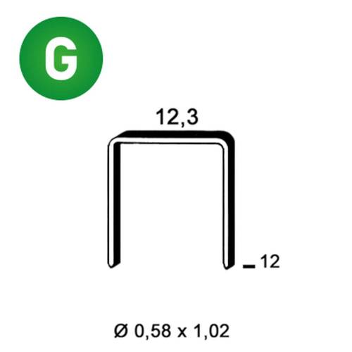 10 000 Agrafes Galvanisées Ad-12 - 12.3x12x0.58x1.02 mm - D-Work