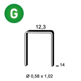 10 000 Agrafes Galvanisées Ad-14 - 12.3x14x0.58x1.02 mm - D-Work
