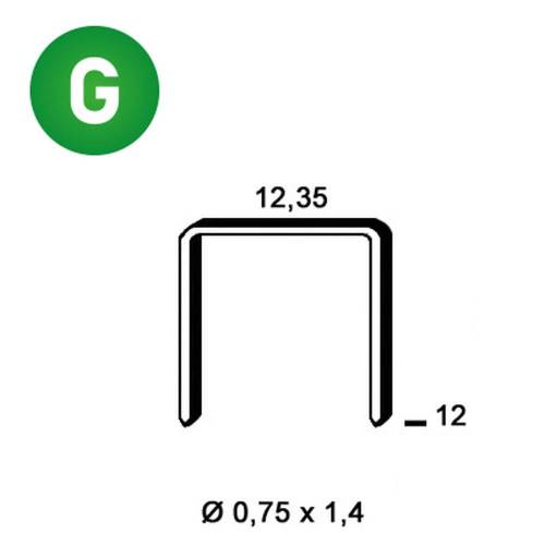5 000 Agrafes Galvanisées Ak-12 - 12.35x12x0.75x1.4 mm - D-Work