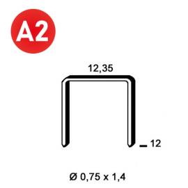 5 000 Agrafes Ak-12 Inox A2 - 12.35x12x0.75x1.4 mm - D-Work