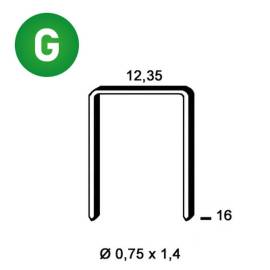 5 000 Agrafes Galvanisées Ak-16 - 12.35x16x0.75x1.4 mm - D-Work