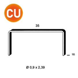 10 000 Agrafes Cuivrées B-16 - 35x16x0.9x2.39 mm - D-Work