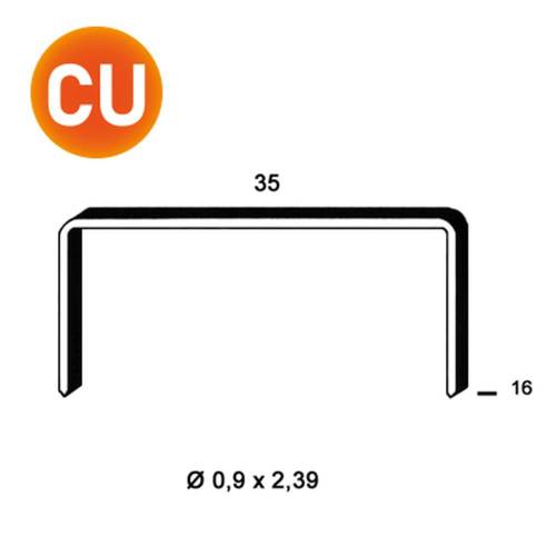 10 000 Agrafes Cuivrées B-16 – 35 x 16 x D. 0,9 mm – Résistantes et Durables - ALSAFIX