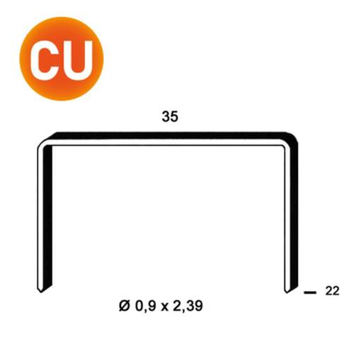 7 500 Agrafes Cuivrées B-22 – 35 x 22 x D. 0,9 mm – Résistantes et Durables - ALSAFIX