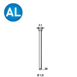 3 780 Finettes Brads Aluminium en Bande 34° D. 1,8/3,1 x L. 38 mm – Aluminium, Norme 34° – Fixation Précise et Durable - ALSAFIX