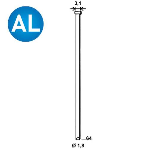 3 780 Finettes Brads Aluminium en Bande 34° D. 1,8/3,1 x L. 64 mm – Aluminium, Norme 34° – Fixation Sécurisée et Durab - ALSAFIX