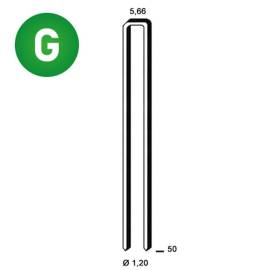 2 200 Agrafes Galvanisées Résinées E-50 – 5,66 x 50 mm, D. 1,2 mm – Résistantes et Durables - ALSAFIX