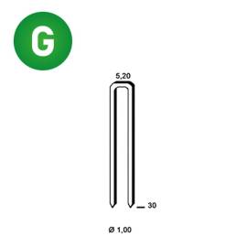 6 000 Agrafes Em-30 - Galvanisées Résinées - 5.2x30x1 mm - D-Work