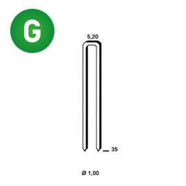 5 000 Agrafes Galvanisées Résinées EM-35 – 5,2 x 35 mm, D. 1 mm – Résistantes et Durables - ALSAFIX