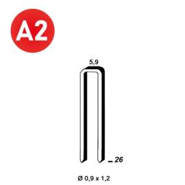 5 200 Agrafes Inox ES-26 – 5,9 x 26 mm, D. 0,9 mm – Résistantes et Durables - ALSAFIX