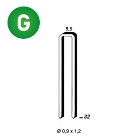 2 600 Agrafes Galvanisées ES-32 – 5,9 x 32 mm, D. 0,9 mm – Résistantes et Durables - ALSAFIX