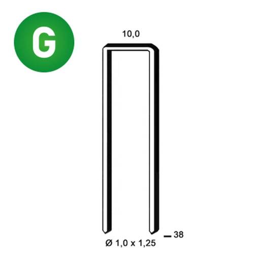 2 600 Agrafes Galvanisées Résinées G-38 – 10 x 38 mm, D. 1 x 1,25 mm – Résistantes et Durables - ALSAFIX