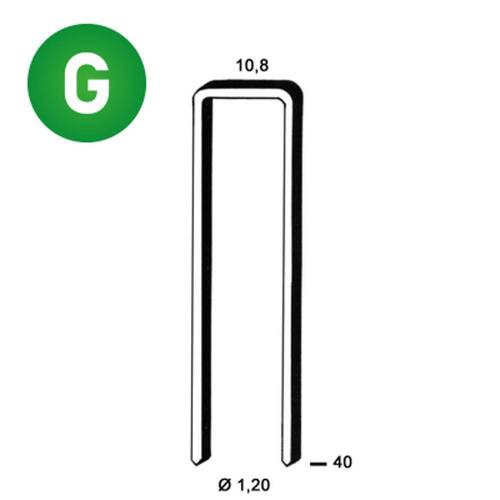 5 000 Agrafes Galvanisées Résinées GB-40 – 10,8 x 40 mm, D. 1,2 mm – Résistantes et Durables - ALSAFIX