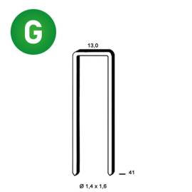 9 800 Agrafes Gx-41 - Galvanisées - 13x41x1.4x1.6 mm - D-Work