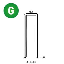 8 400 Agrafes Gx-44 - Galvanisées - 13x44x1.4x1.6 mm - D-Work