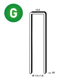 7 000 Agrafes Gx-50 - Galvanisées - 13x50x1.4x1.6 mm - D-Work