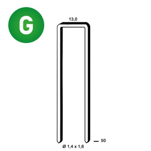 7 000 Agrafes Galvanisées GX-50 – 13 x 50 mm, D. 1,4 x 1,6 mm – Résistantes et Durables - ALSAFIX
