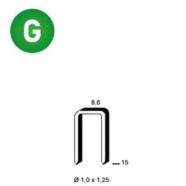 10 000 Agrafes Galvanisées H-15 – 8,6 x 15 mm, D. 1 x 1,25 mm – Résistantes et Durables - ALSAFIX