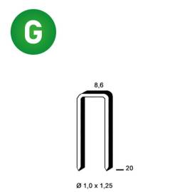 10 000 Agrafes H-20 - Galvanisées - 8.6x20x1x1.25 mm - D-Work
