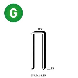 10 000 Agrafes Galvanisées H-25 – 8,6 x 25 mm, D. 1 x 1,25 mm – Résistantes et Durables - ALSAFIX