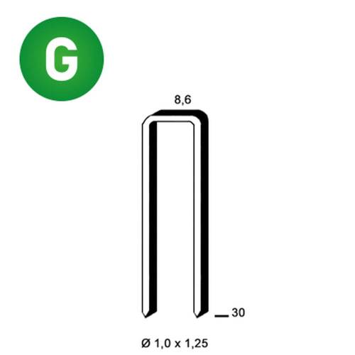 10 000 Agrafes H-30 - Galvanisées - 8.6x30x1x1.25 mm - D-Work