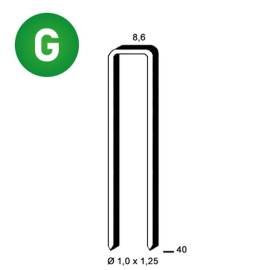 10 000 Agrafes H-40 - Galvanisées - 8.6x40x1x1.25 mm - D-Work