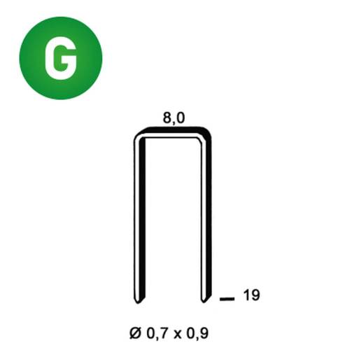 1 400 Agrafes Galvanisées 8 x 19 mm – D.0,7 x 0,9 mm – Résistantes et Durables - ALSAFIX