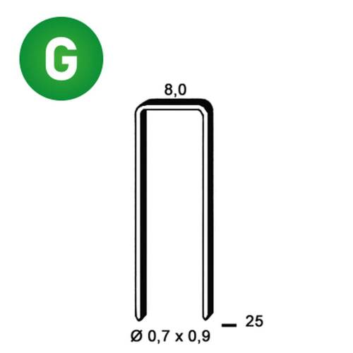1 400 Agrafes Hb-25 - Galvanisées - 8x25x0.7x0.9 mm - D-Work