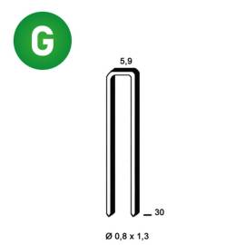 4 000 Agrafes Galvanisées K-30 - 5.9x30x0.8x1.3 mm - D-Work