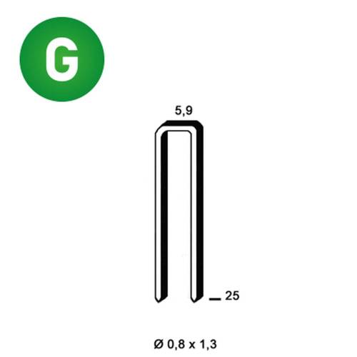 4 000 Agrafes Galvanisées K-25 - 5.9x25x0.8x1.3 mm - D-Work