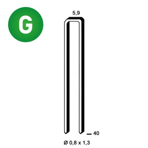4 000 Agrafes Galvanisées K-40 – 5,9 x 40 mm, D. 0,8 x 1,3 mm – Résistantes et Durables - ALSAFIX