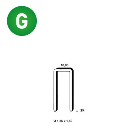 19 Agrafes Galvanisées L-25 – 10,8 x 25 mm, D. 1,35 mm – Résistantes et Durables - ALSAFIX