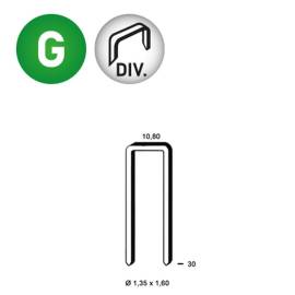 20 000 Agrafes Divergentes L-30 - 10.8x30x1.35x1.6 mm - D-Work