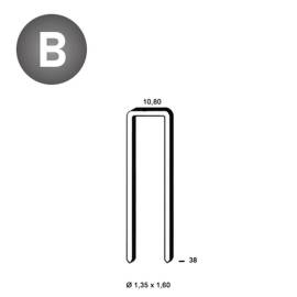 10 000 Agrafes Claires L-38 - 10.8x38x1.35x1.6 mm - D-Work